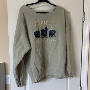 Yosemite Sierra Nevada Off-the-Shoulder Sweater - Green